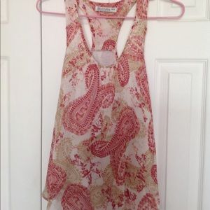 Bluenotes paisley lined tank top, size M